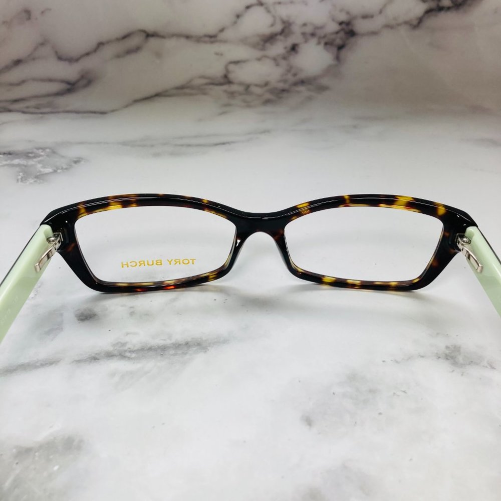Tory Burch Rectangular Tortoise Brown & Green Min… - image 4